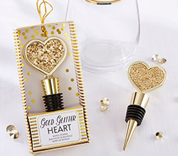 Wedding Favours or gifts for your guests  Gold Heart Bottle stopper