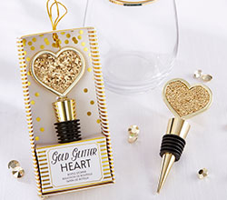 Wedding Favours or gifts for your guests Gold Heart Bottle stopper