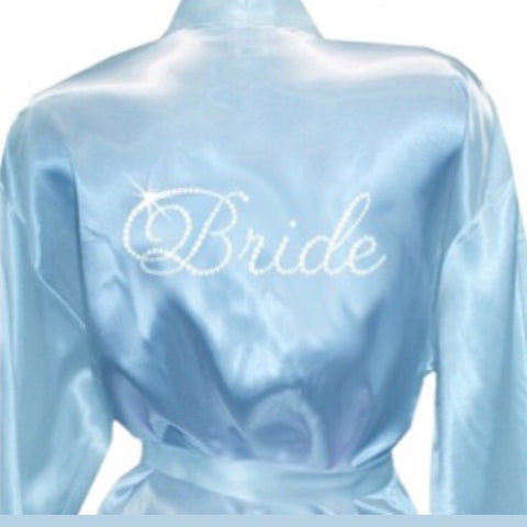 Blue Satin with Crystal BRIDE