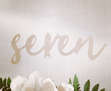 Number 7.  Wooden Table Numbers 1 - 12  on stick not free standing