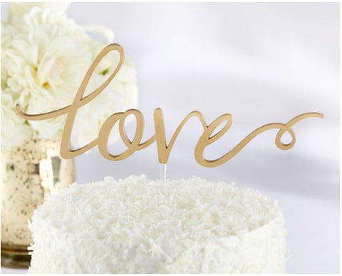 Wedding Cake Topper Gold Acrylic "LOVE"